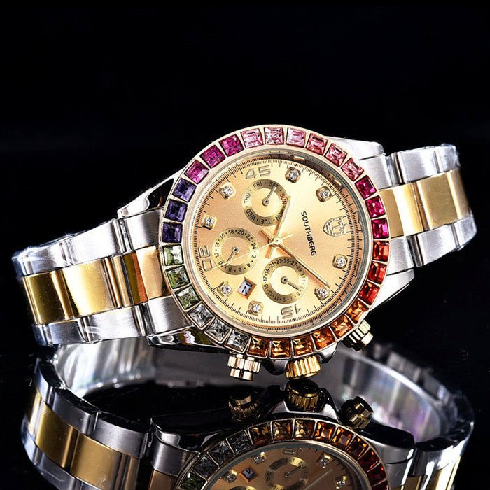 Gypsophila Color Diamond Steel Band Watch