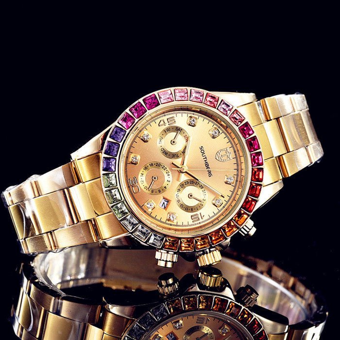 Gypsophila Color Diamond Steel Band Watch