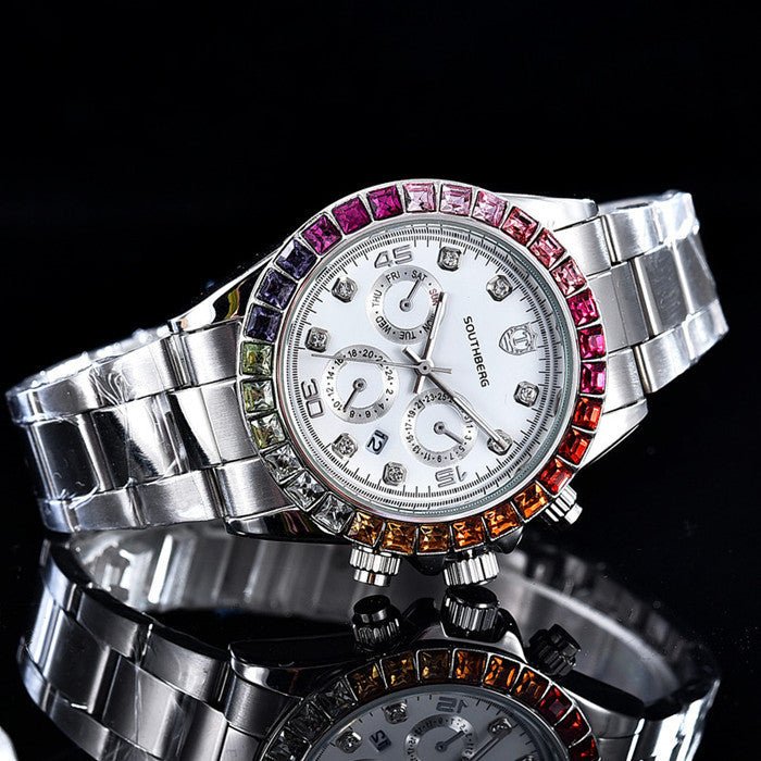 Gypsophila Color Diamond Steel Band Watch