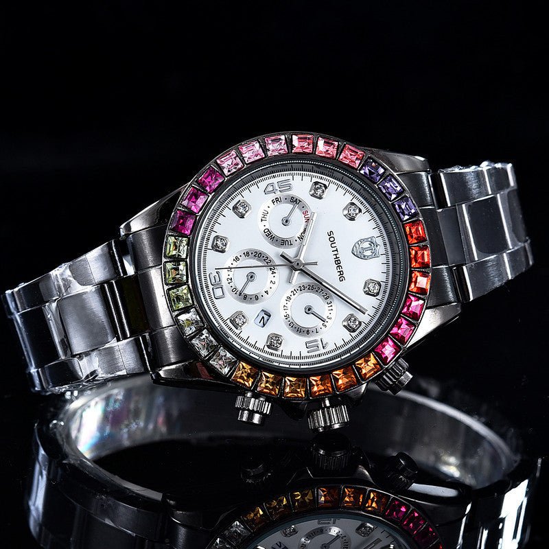 Gypsophila Color Diamond Steel Band Watch