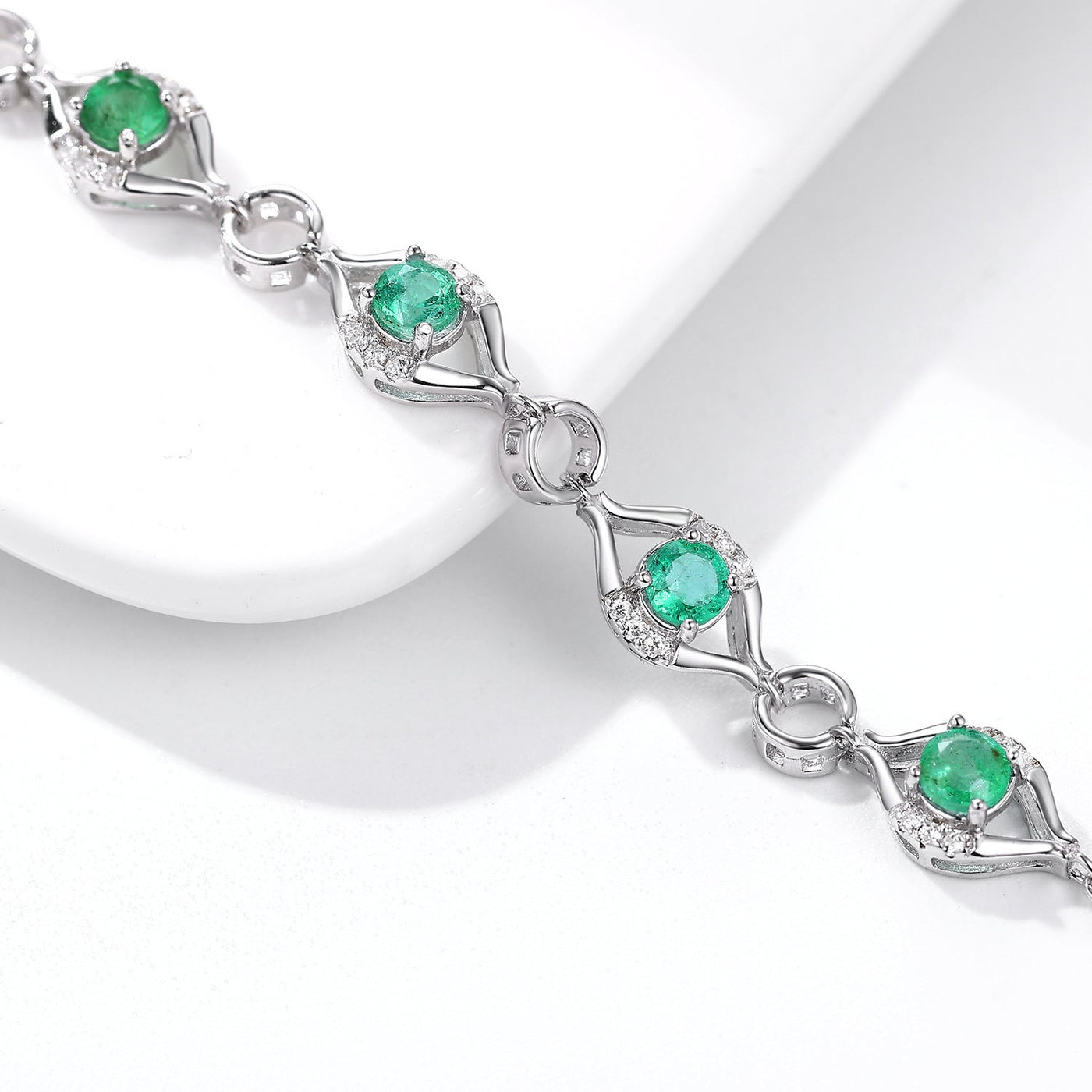 S925 Silver Bracelet with Gem