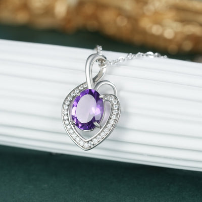 S925 Silver Amethyst Necklace