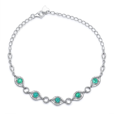 S925 Silver Bracelet with Gem