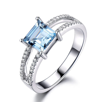 S925 Sky Blue Topaz Ring