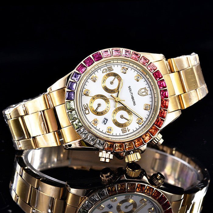 Gypsophila Color Diamond Steel Band Watch