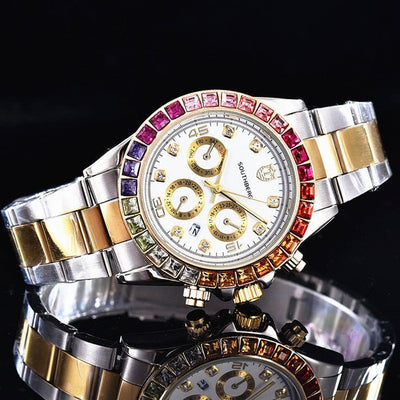 Gypsophila Color Diamond Steel Band Watch