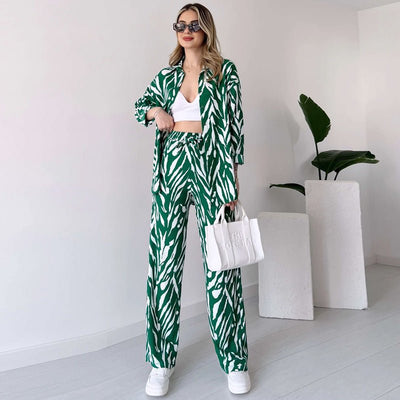 Fashion Casual Loose Long Sleeve Trousers Suit