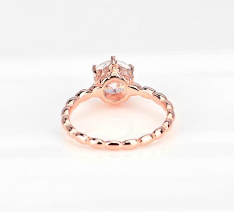 925 Silver Diamond Ring Rose Gold - Belisimo