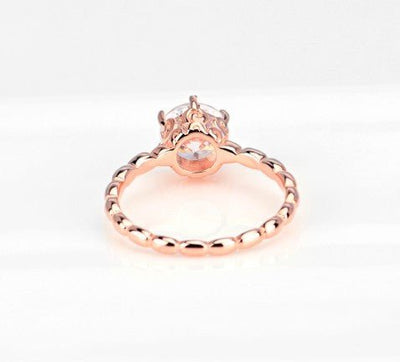 925 Silver Diamond Ring Rose Gold - Belisimo