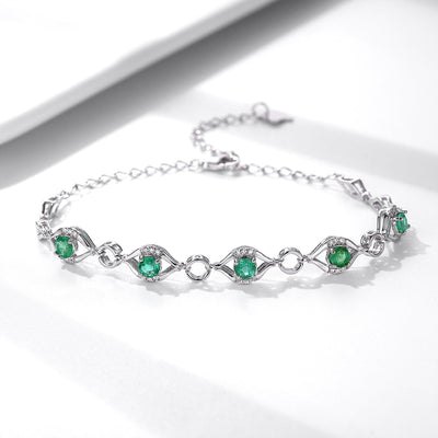 S925 Silver Bracelet with Gem