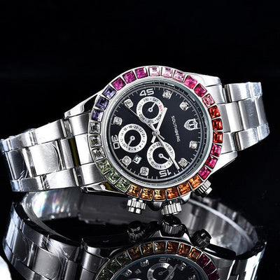 Gypsophila Color Diamond Steel Band Watch