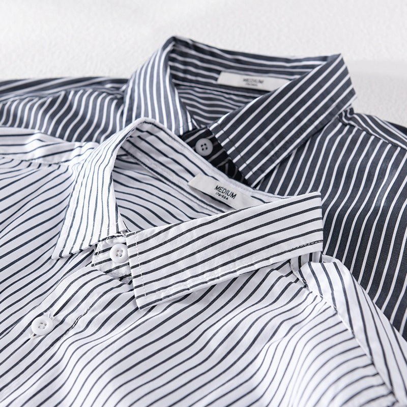 Men's Shirt Striped Autumn Blue Casual