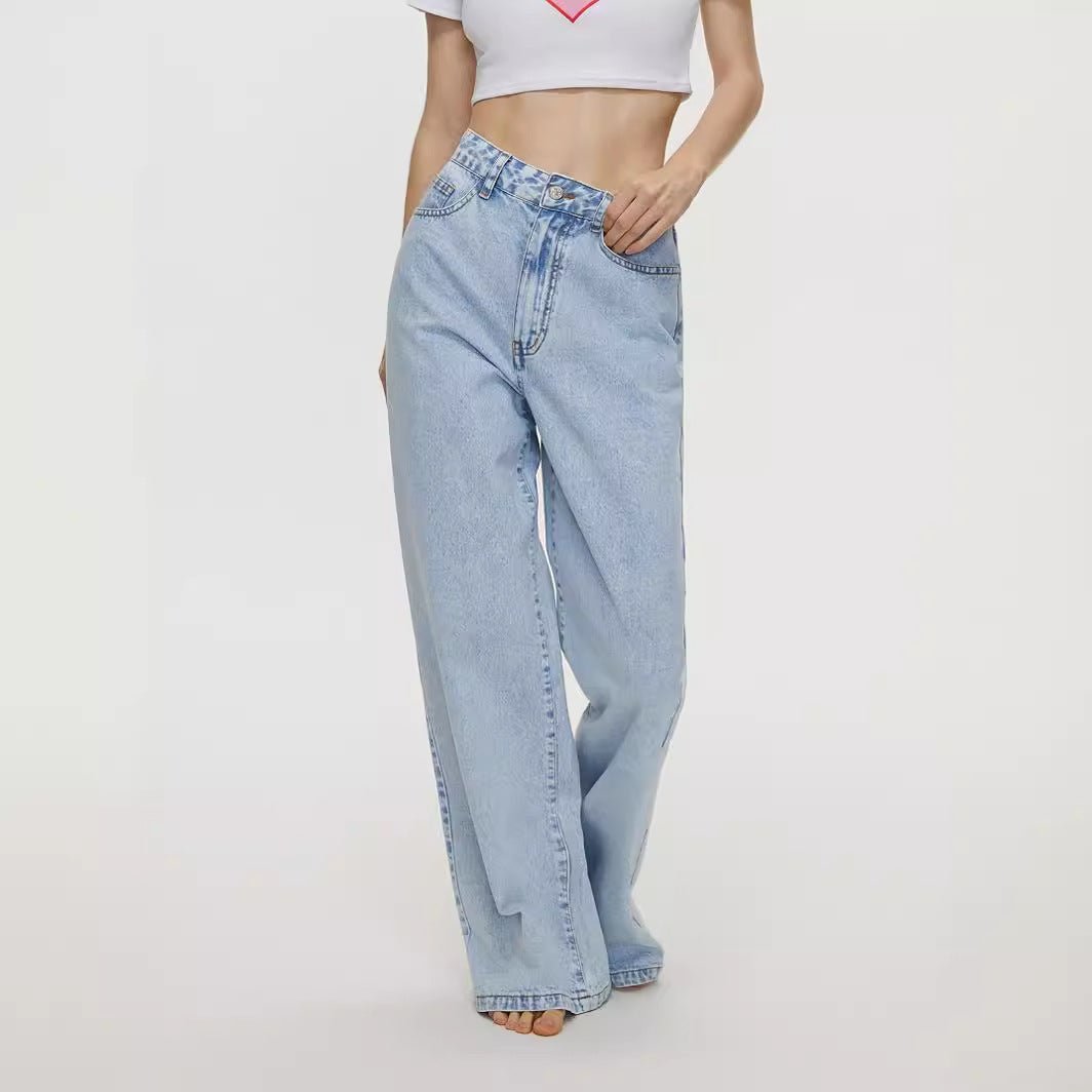 High Waist Denim Trousers