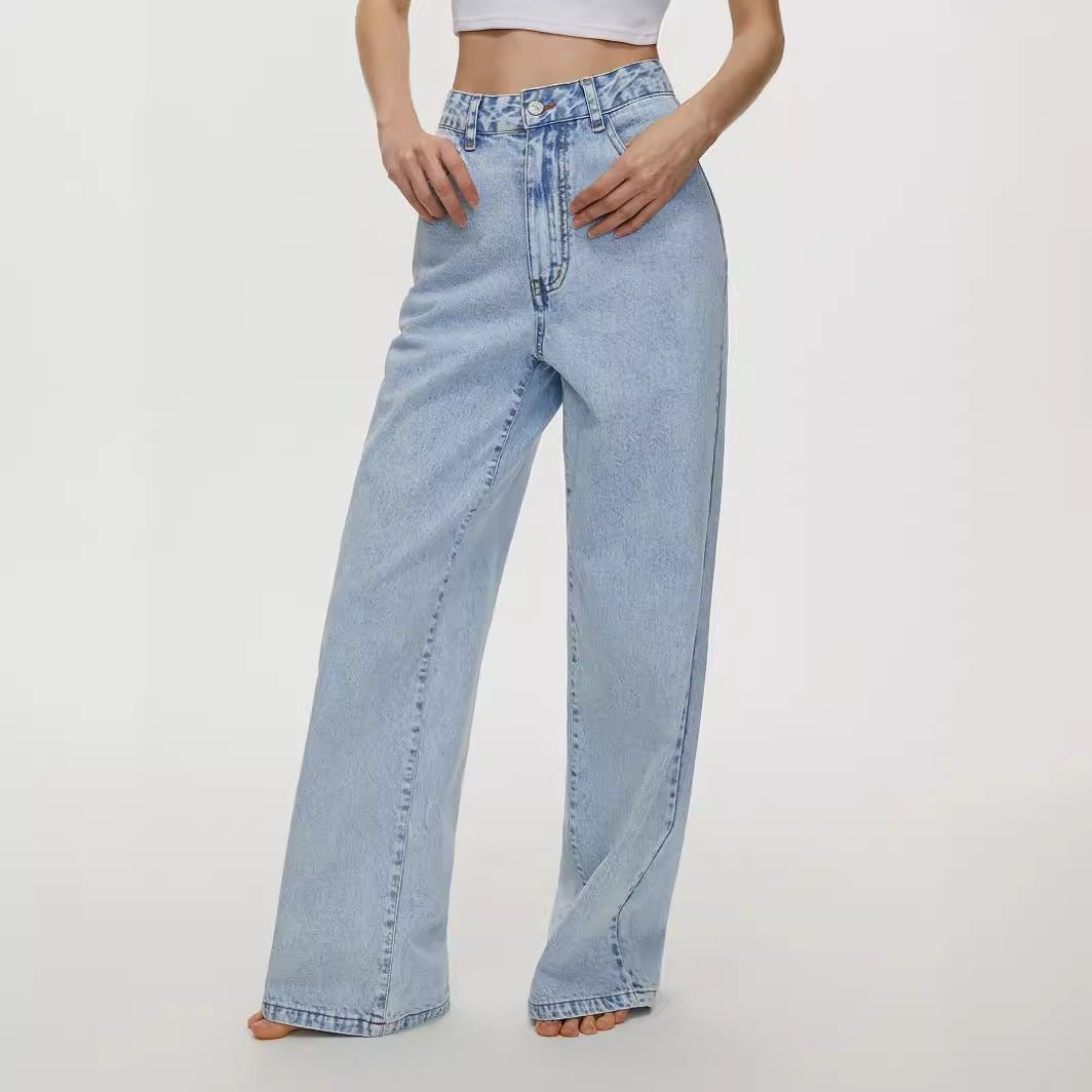 High Waist Denim Trousers