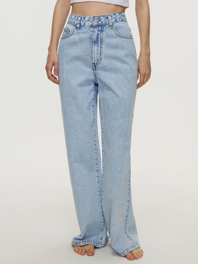 High Waist Denim Trousers