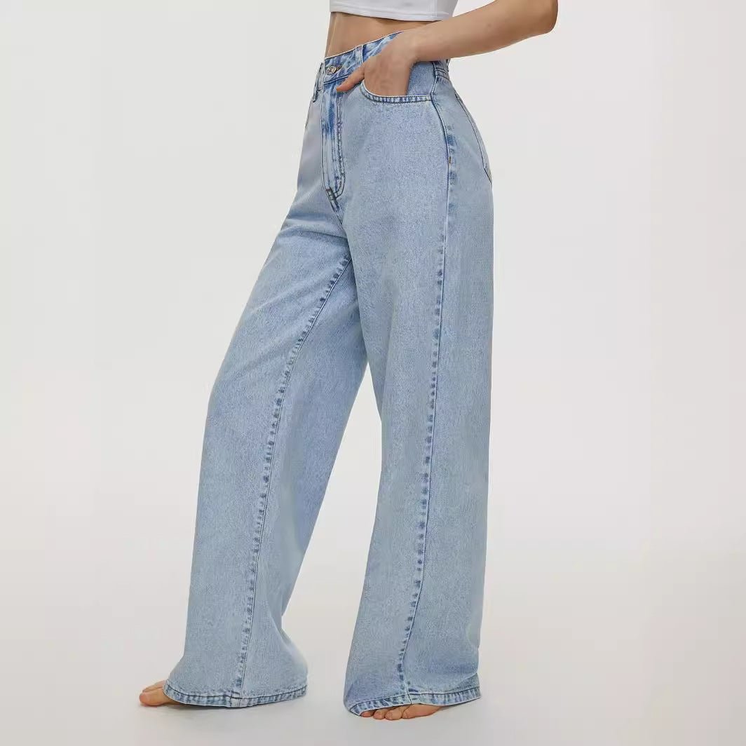 High Waist Denim Trousers