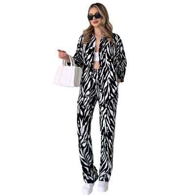 Fashion Casual Loose Long Sleeve Trousers Suit