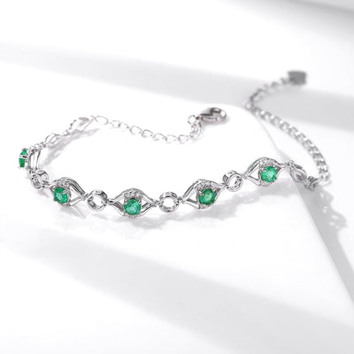 S925 Silver Bracelet with Gem