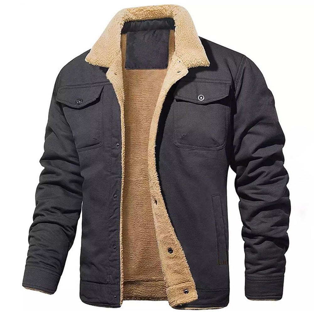 Autumn Winter Fleece Thick Slim Fit Men Warm Jacket - Belisimo