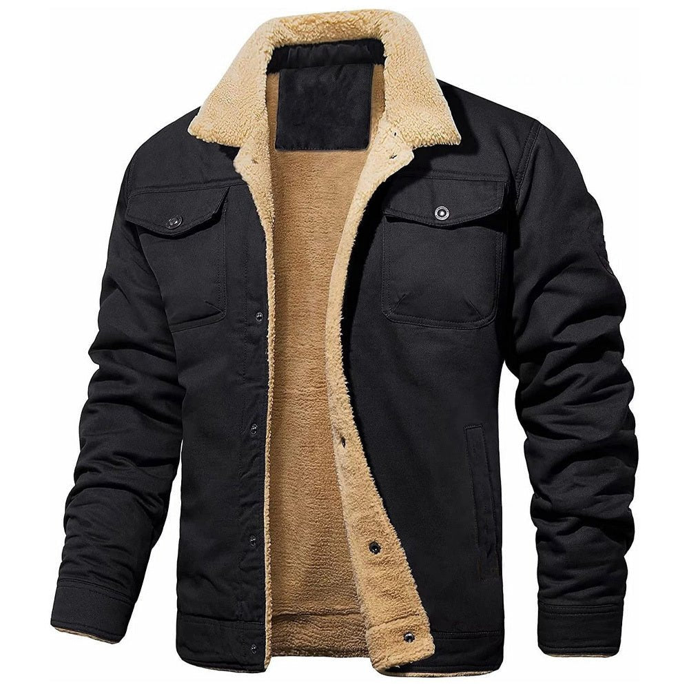 Autumn Winter Fleece Thick Slim Fit Men Warm Jacket - Belisimo