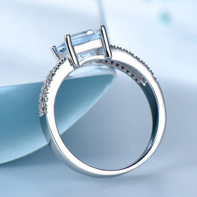 S925 Sky Blue Topaz Ring