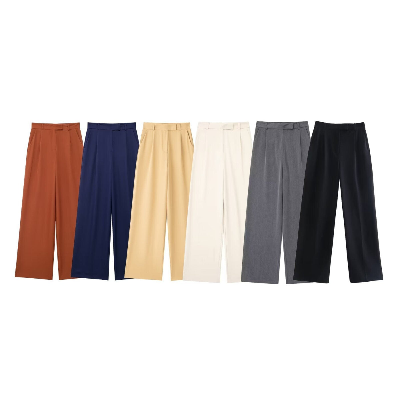 Casual Women's Unisex Style Wide Leg Trousers - Belisimo