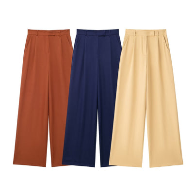 Casual Women's Unisex Style Wide Leg Trousers - Belisimo