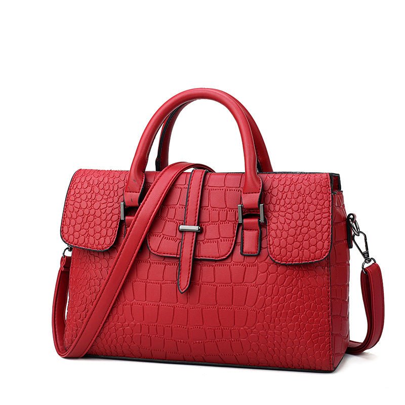 Embossed stone pattern handbag female shoulder diagonal handbag pattern - Belisimo