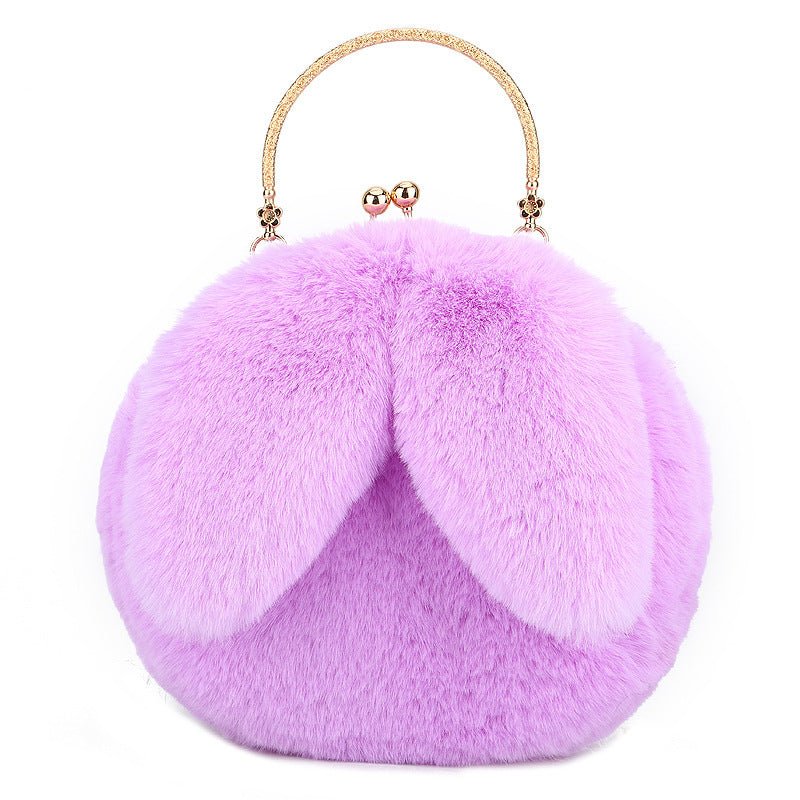 Fashion chain ear plush handbag - Belisimo