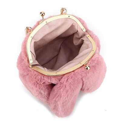 Fashion chain ear plush handbag - Belisimo