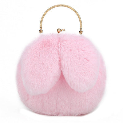 Fashion chain ear plush handbag - Belisimo