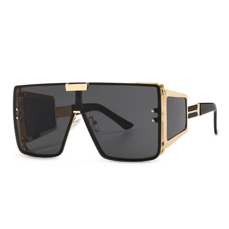 Flat - Top Retro Oversized Frame Sunglasses Wide - Leg Sunglasses Men's flat - top retro oversized frame sunglasses wide - leg sunglasses - Belisimo