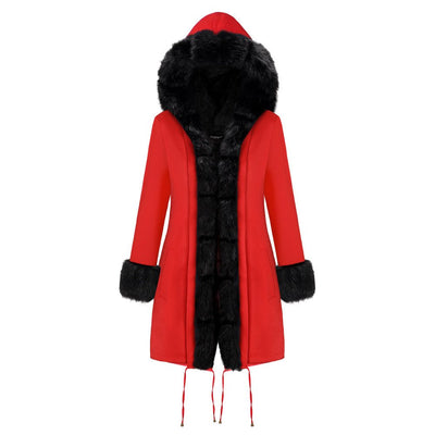 Fur Collar Coat Plus Size Winter Coat - Belisimo