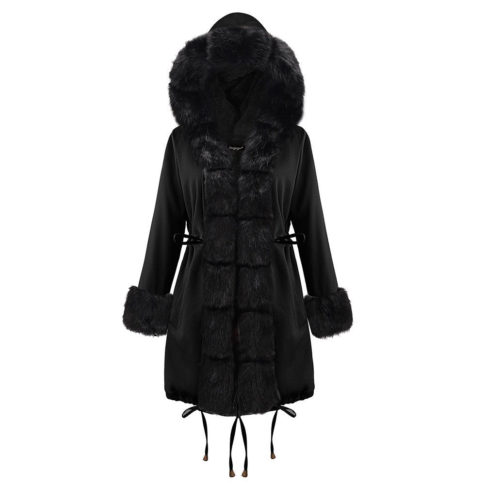 Fur Collar Coat Plus Size Winter Coat - Belisimo