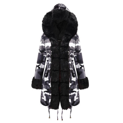 Fur Collar Coat Plus Size Winter Coat - Belisimo