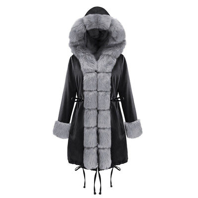 Fur Collar Coat Plus Size Winter Coat - Belisimo