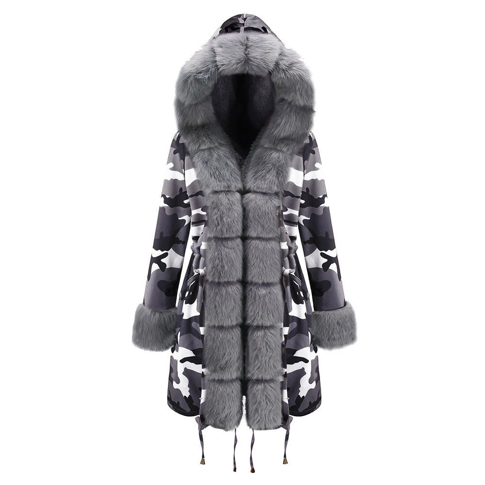 Fur Collar Coat Plus Size Winter Coat - Belisimo