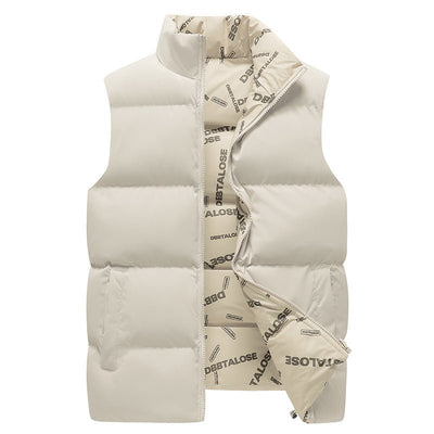 Heating And Warm - keeping Casual Printed Hooded Waistcoat Vest Down Cotton Vest Men's - Belisimo