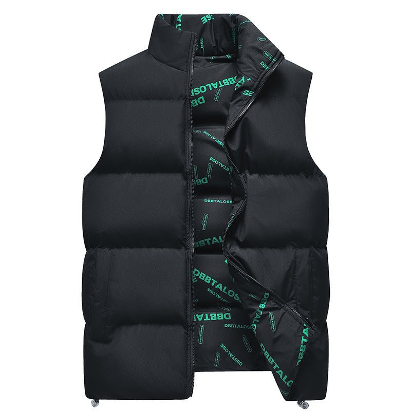 Heating And Warm - keeping Casual Printed Hooded Waistcoat Vest Down Cotton Vest Men's - Belisimo