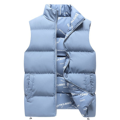 Heating And Warm - keeping Casual Printed Hooded Waistcoat Vest Down Cotton Vest Men's - Belisimo