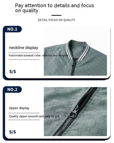 Jacket Men's Jacket Casual Stand Collar Trendy Brand Fashion Baseball Uniform Men's Youth Jacket Hollow Out - Belisimo