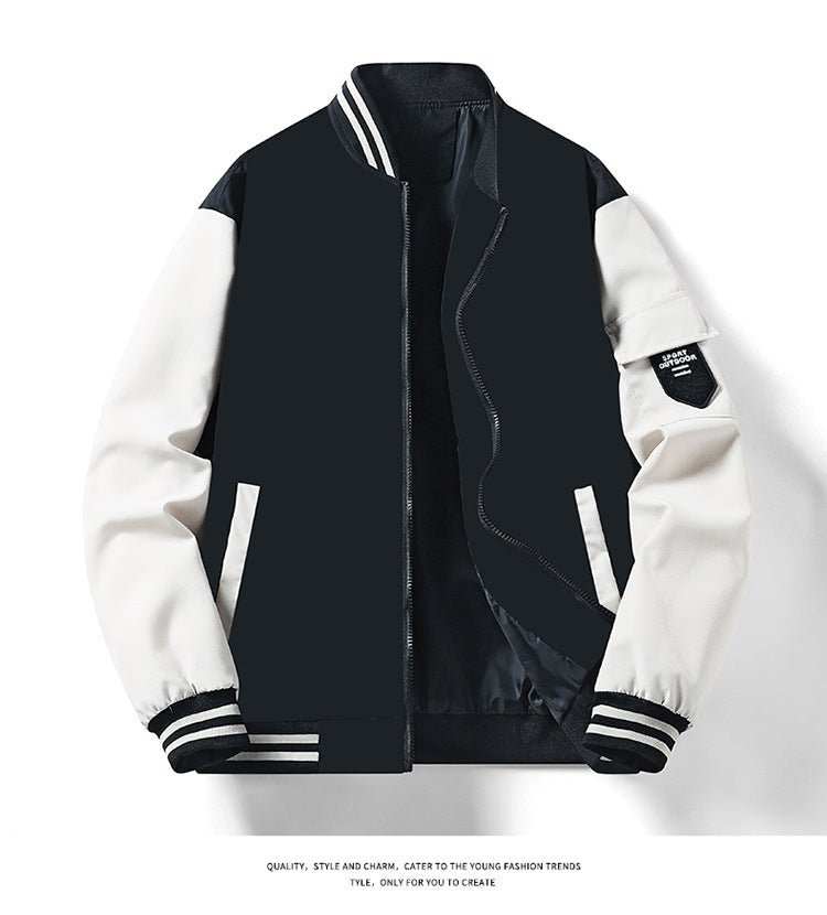 Jacket Men's Jacket Casual Stand Collar Trendy Brand Fashion Baseball Uniform Men's Youth Jacket Hollow Out - Belisimo