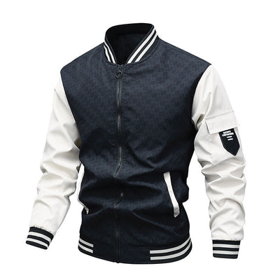 Jacket Men's Jacket Casual Stand Collar Trendy Brand Fashion Baseball Uniform Men's Youth Jacket Hollow Out - Belisimo