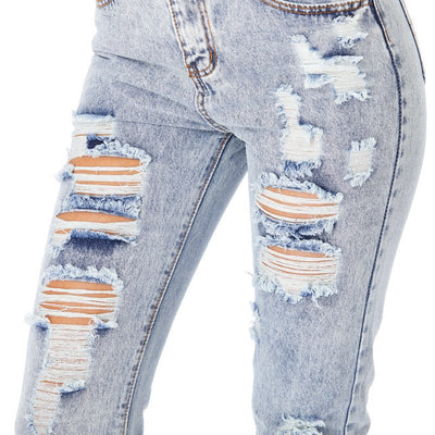 Jeans Women's Ripped Spring Casual Loose Jeans - Belisimo