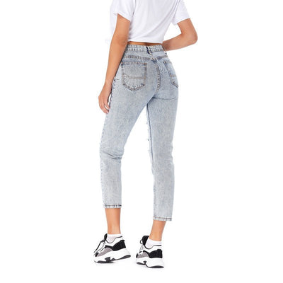 Jeans Women's Ripped Spring Casual Loose Jeans - Belisimo