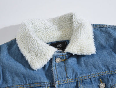 Lamb down denim jacket - Belisimo