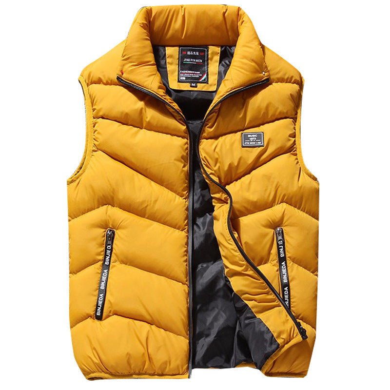 Large Size New Men's Autumn And Winter Down Cotton Vest Jacket - Belisimo