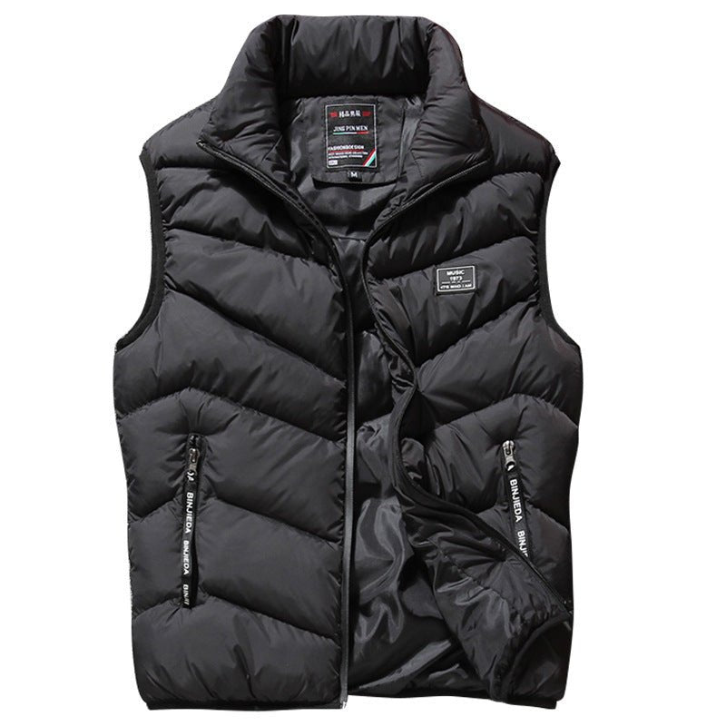 Large Size New Men's Autumn And Winter Down Cotton Vest Jacket - Belisimo