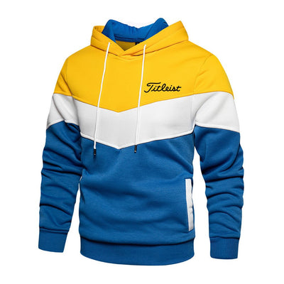 Men's Casual Sports Panel Hooded Pullover Sweatshirt - Belisimo