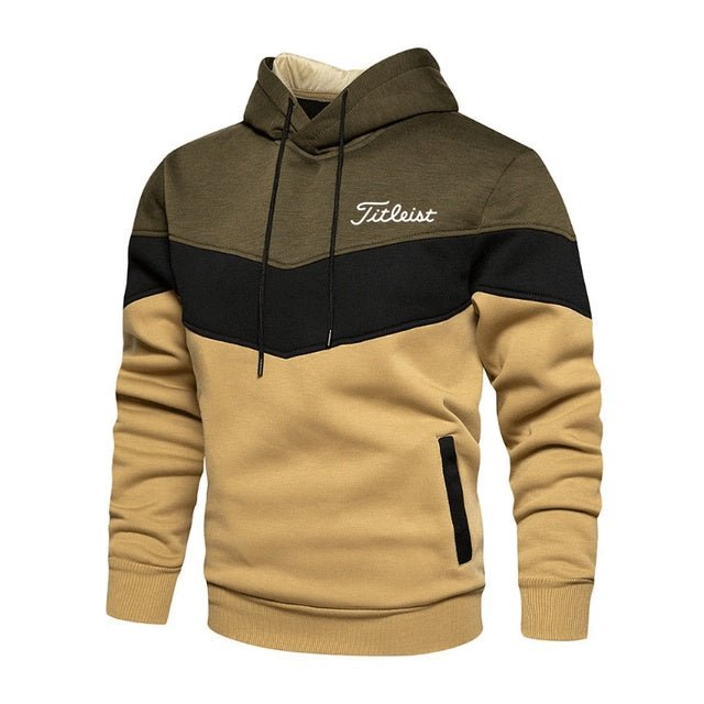 Men's Casual Sports Panel Hooded Pullover Sweatshirt - Belisimo